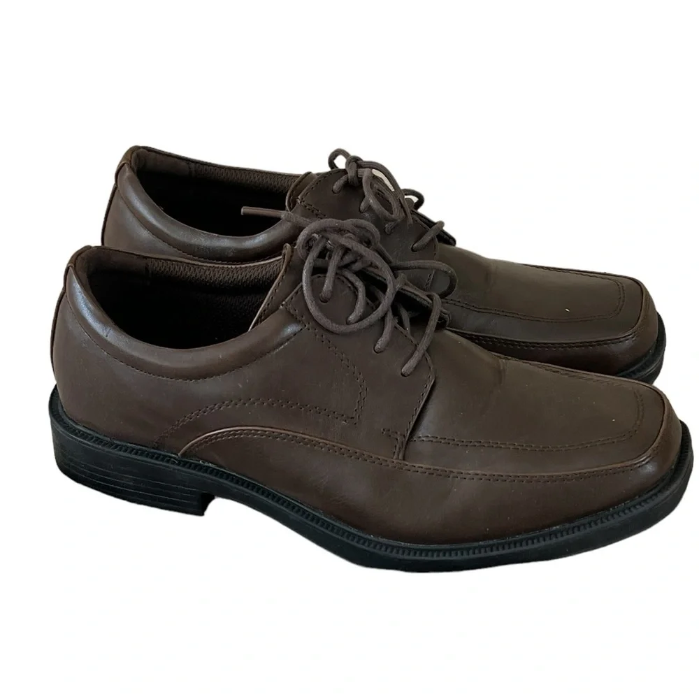 Hunter’s Bay | Brown synthetic leather lace up Oxford dress shoes men’s …